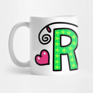 Letter R abc monogram hand drawn colorful alphabet Mug